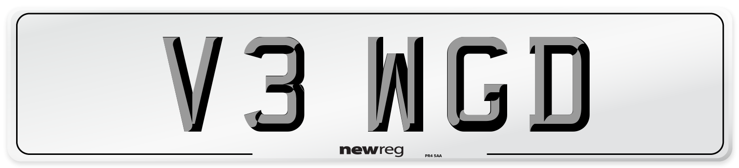 V3 WGD Number Plate from New Reg